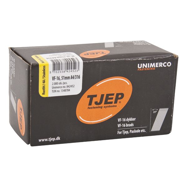TJEP VF-16 Brads 51 mm 20° RVS A4